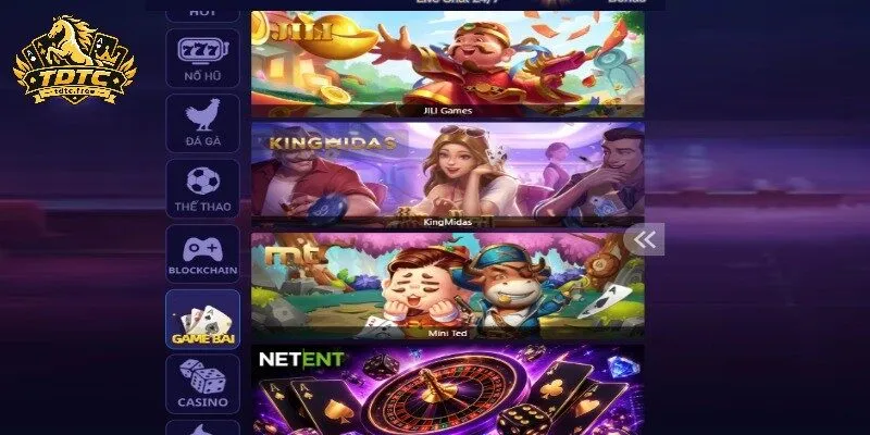Bàn game bài TDTC có lựa chọn rõ ràng