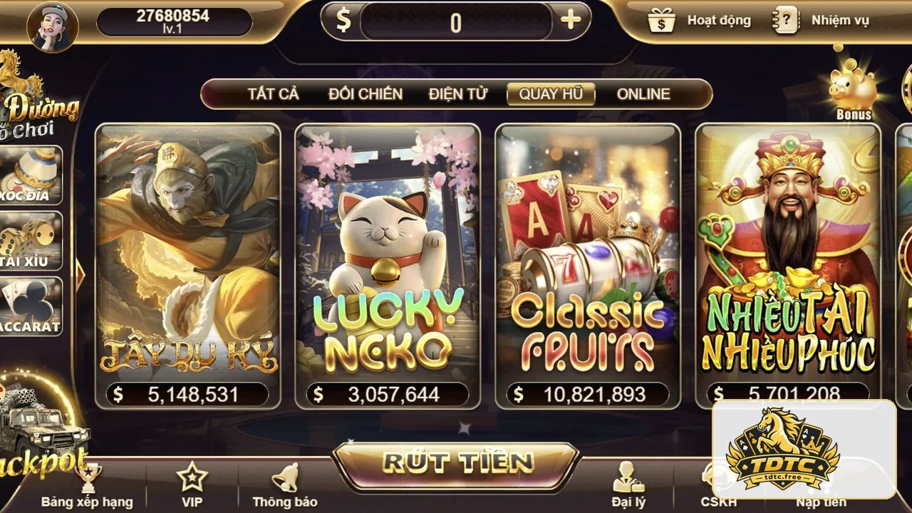Kho nổ hũ và slot game tại TDTC